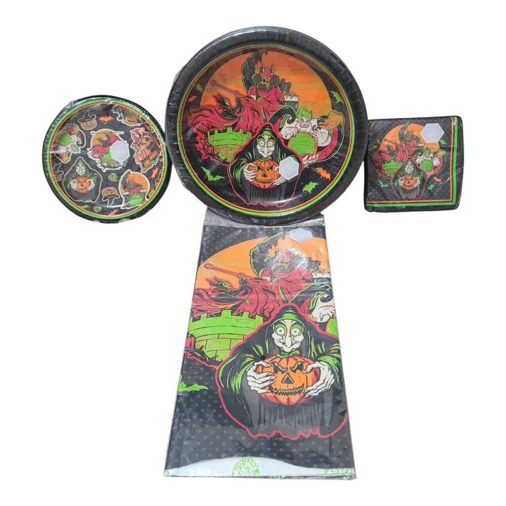 Disney Villains Party Set for 18 Haunted Halloween Decoration Tablecover Napkins